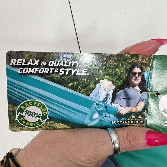 Equip One Person 100% Recycled Nylon Travel Hammock Green Breathable Fast Drying - Picture 5 of 11